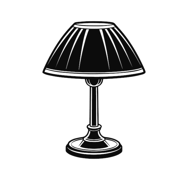 Vector table lamp silhouette vector illustration