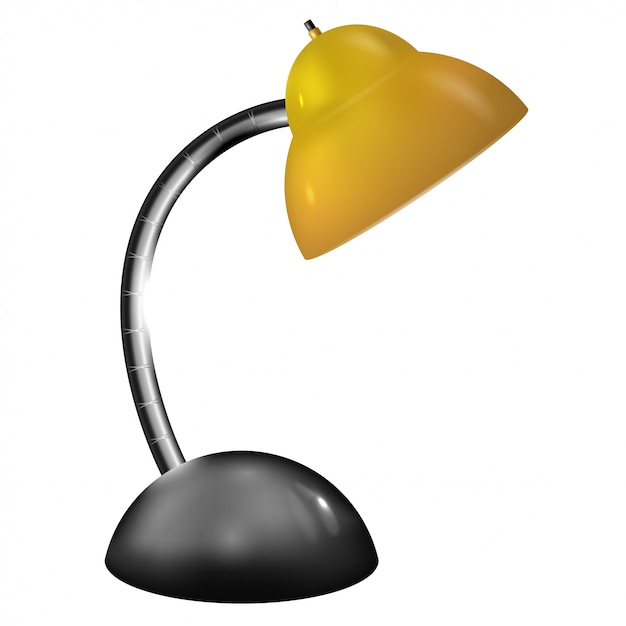 Table lamp with yellow shade