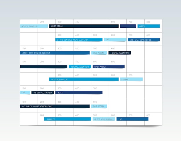 Table schedule tab planner infographic design template Vector