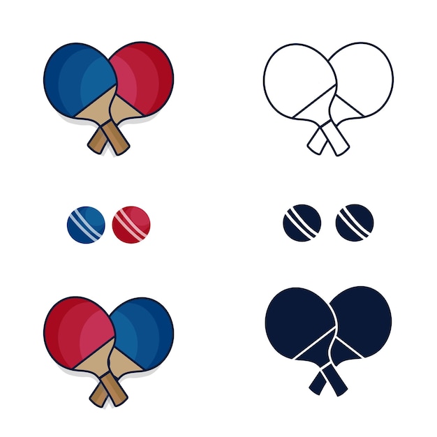 Table Tennis Complete Vector Collection Clip Art Flat Cartoon Ping Pong Or Table Tennis