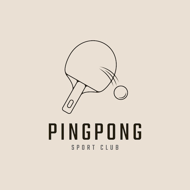 Vector table tennis line art logo icon and symbol minimalist game tournament vector illustration design