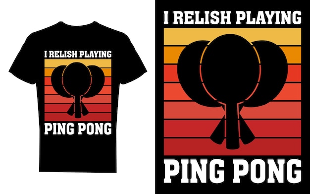 Vector table tennis ping pong retro vintage t shirt design