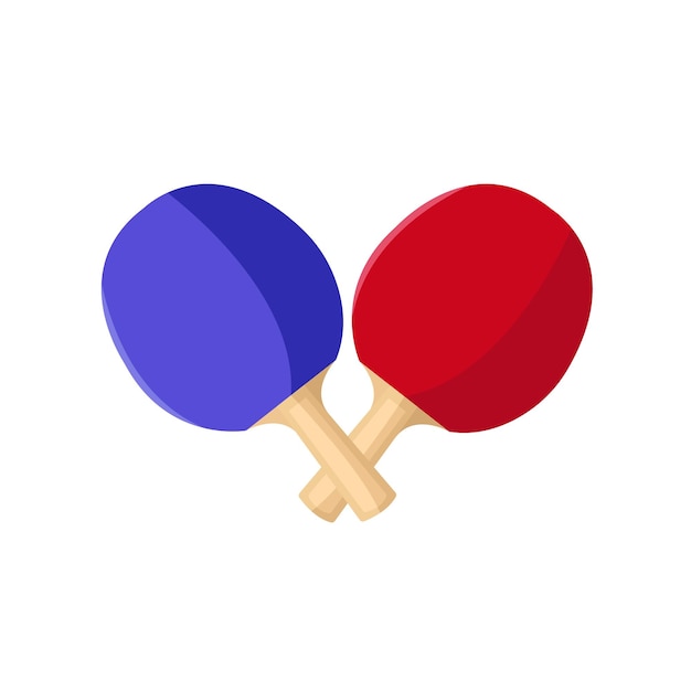 Table tennis rackets icon in flat color style Sport game equipment