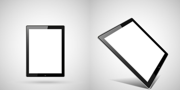 Tablet isometric illustration set device.