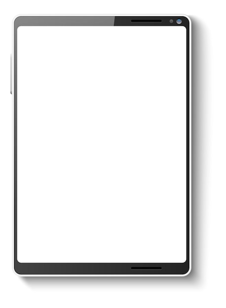 Vector tablet with blank screen realistic mobile device mockup