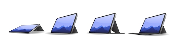 Tablet with different case style isolated illustration