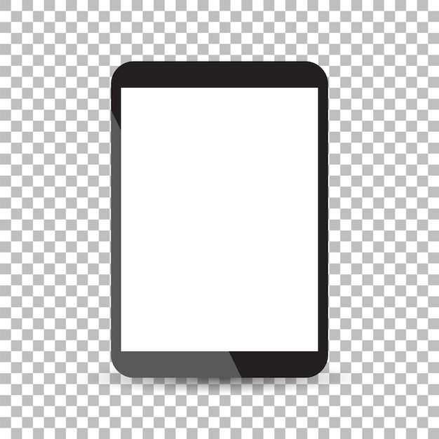 Tablet with white screen flat icon Computer vector illustration on isolated background