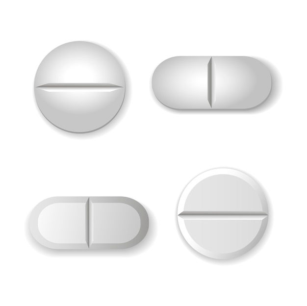 Tablets and pills vector set isolated