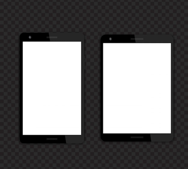 Tablets with blank screens, different aspect ratio 16:10 and 4:3