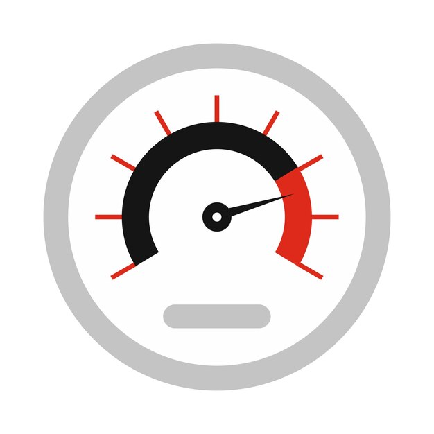 Tachometer icon in flat style on a white background