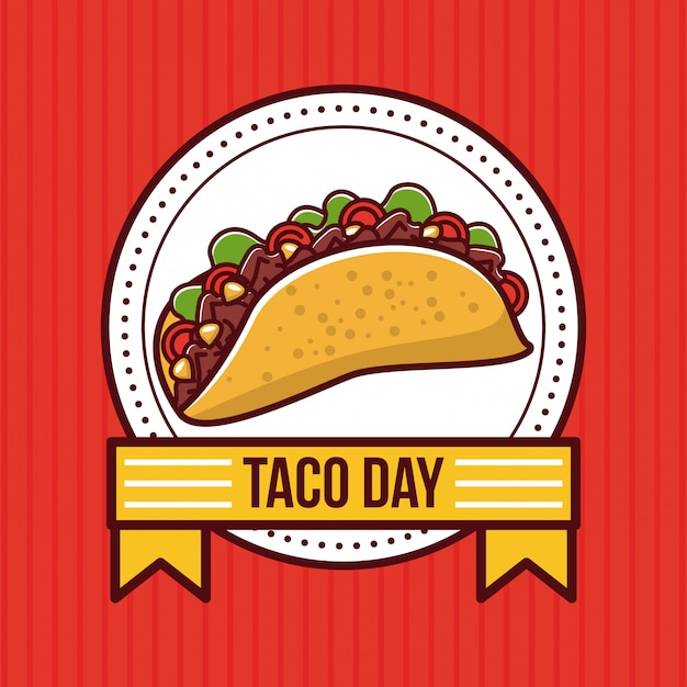 Taco day mexican food cartoon