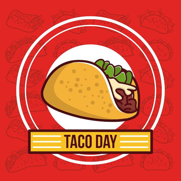 Taco day mexican food cartoon