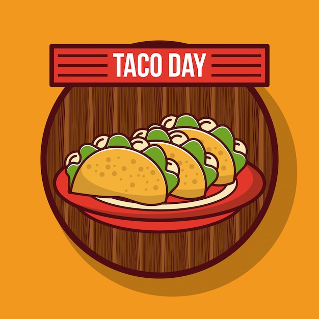 Taco day mexican food cartoon