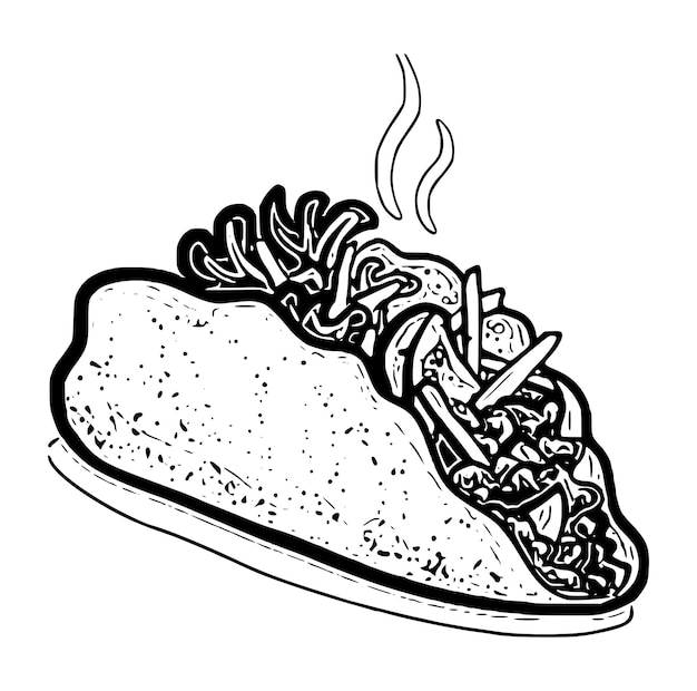 taco mexican food vector