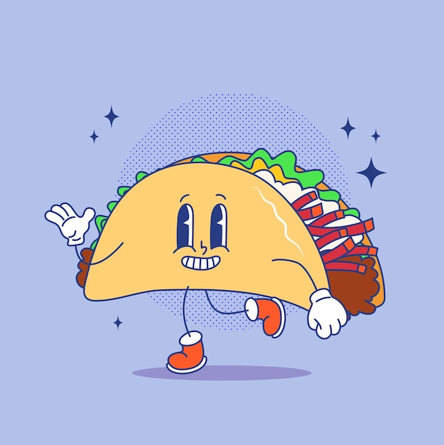 Vector taco vector cartoon illustration