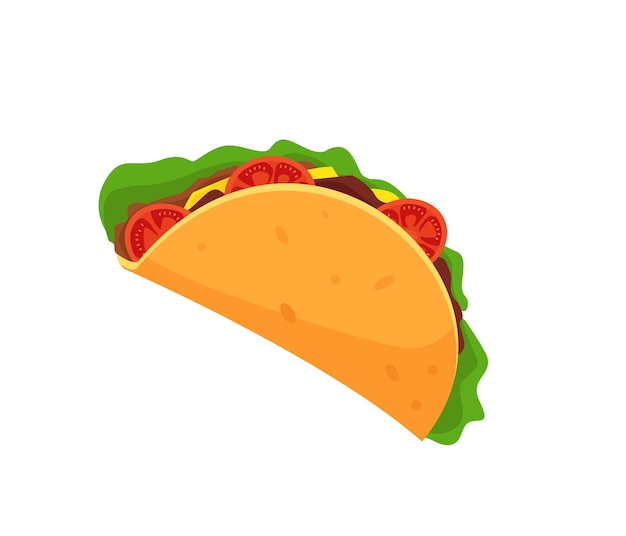 Tacos Mexican food Vector cartoon illustration