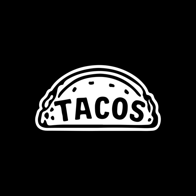 Vector tacos vector icon logo silhouette illustration design black and white