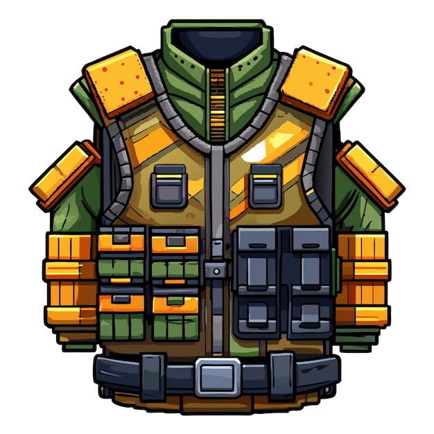 Vector tactical military vest vector illustration with camouflage design