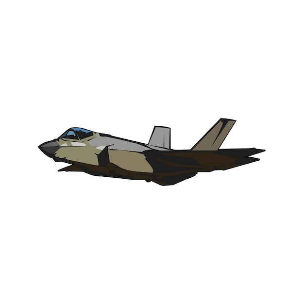 Tactical Stealth Aircraft F35 Joint Strike Fighter Vector Illustration