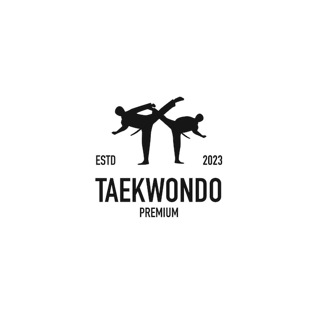 Taekwondo martial logo design vector illustration