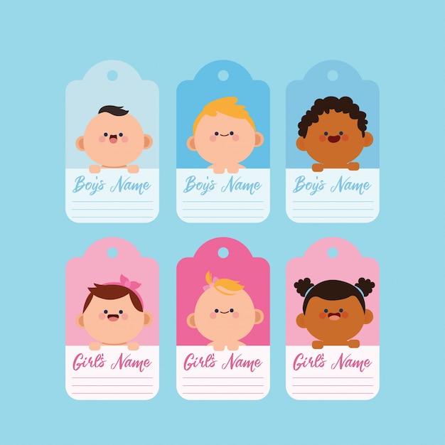 Tag and label with kawaii Baby Shower Template