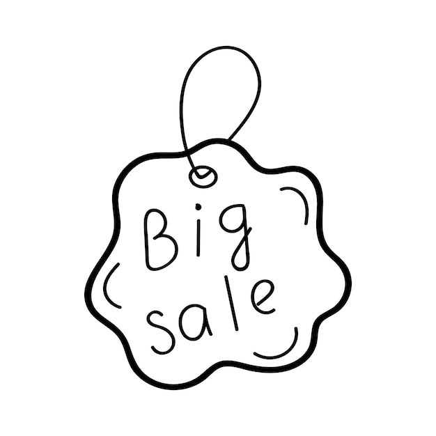 Tag with the inscription big sale