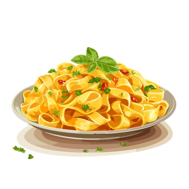 Tagliatelle vector on white background