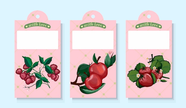 Tags with berries for home cooking