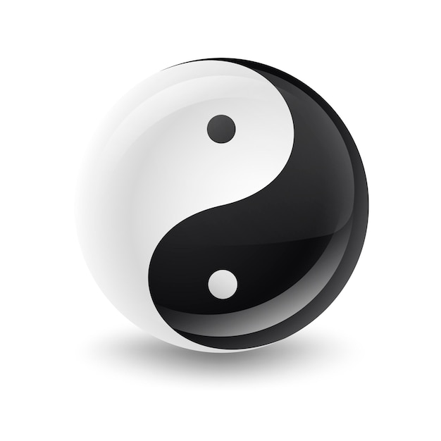 Taijitu Symbol Black and white yin yang on a white background