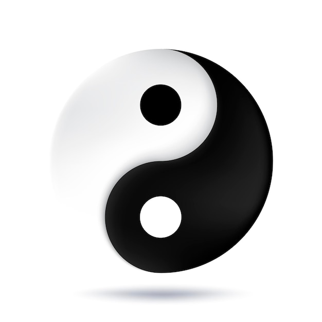 Taijitu Symbol Black and white yin yang on a white background