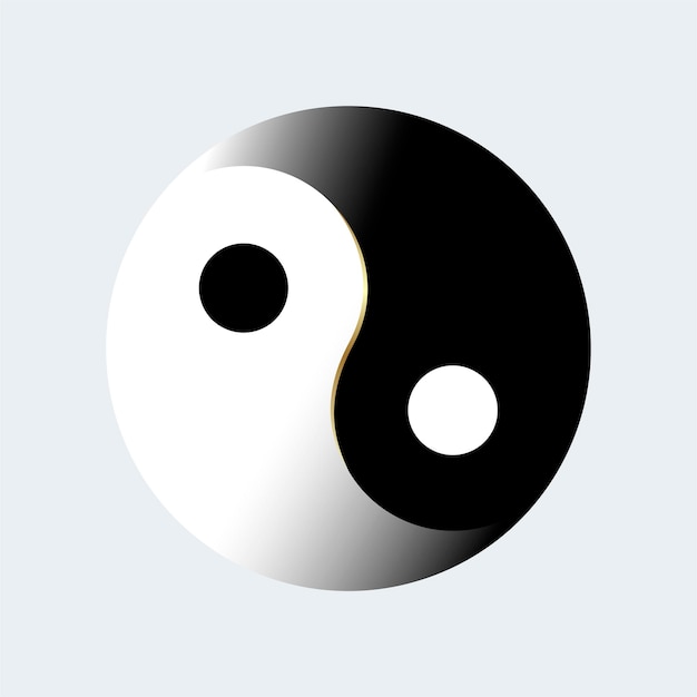 Taijitu Symbol Black and white yin yang on a white background