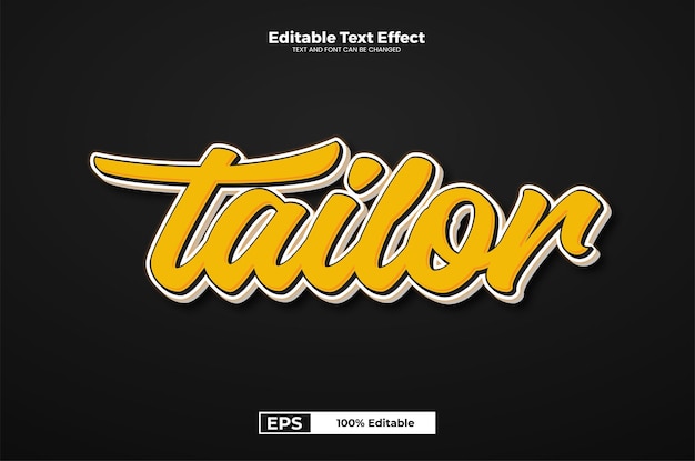 Tailor editable text effect in modern trend style