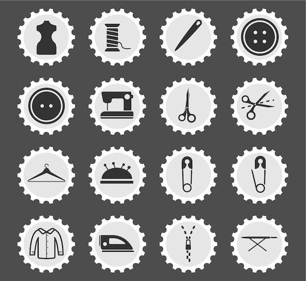 Tailoring icons on stylized round postage stamps