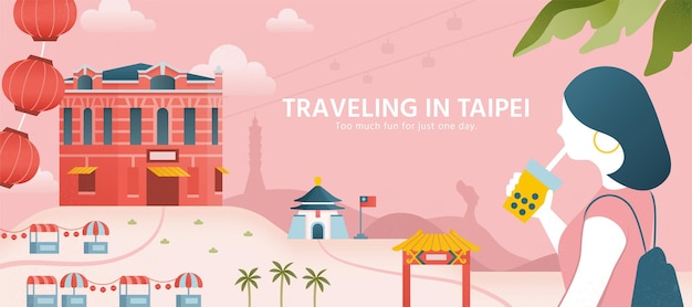 Taipei tourism banner design