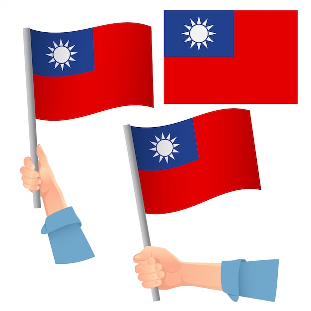 Taiwan flag in hand set