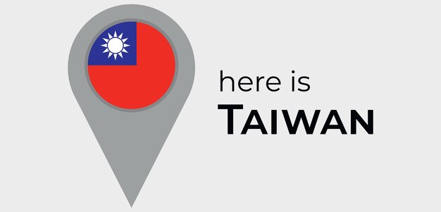 Vector taiwan map marker icon here is taiwan vector illustration