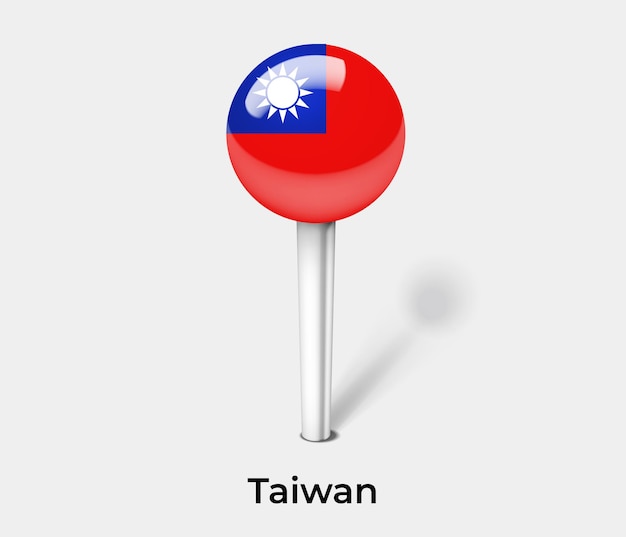 Taiwan push pin for map vector illustration