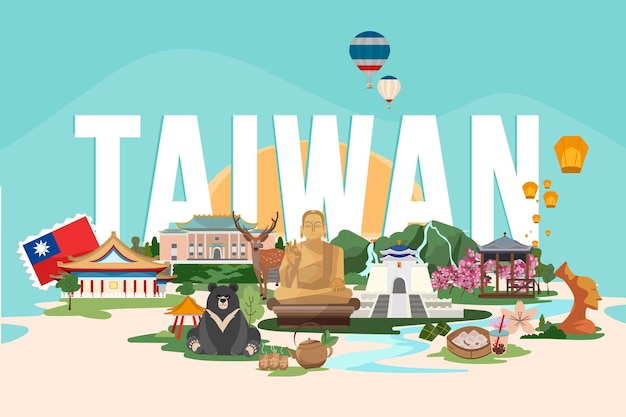 Taiwan word with landmarks