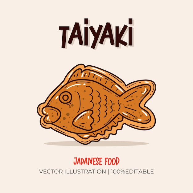 Taiyaki Japanese food vector illustration