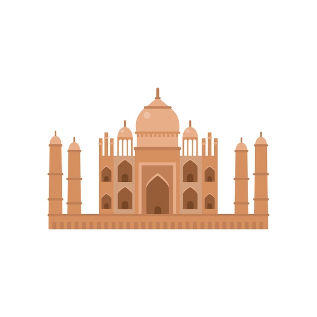 Vector taj mahal mausoleum in agra, famous monument of india vector illustration on a white background