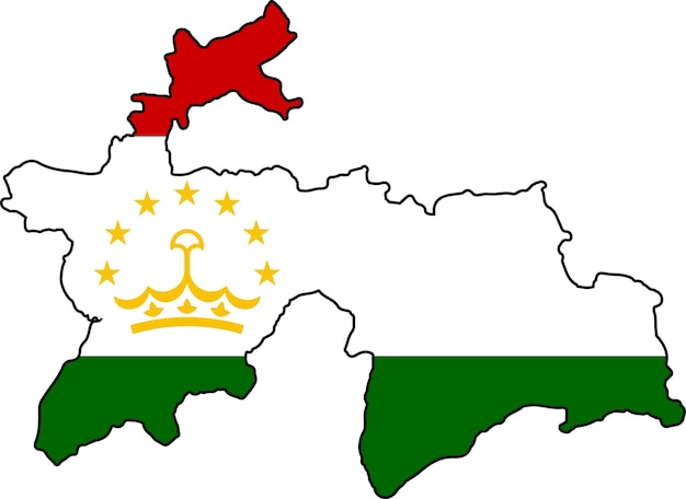 Tajikistan flag and border vector graphic. flag illustration	.