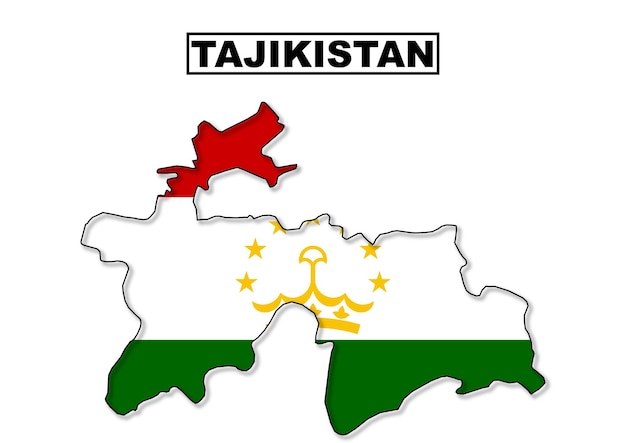 Tajikistan flag map in vector