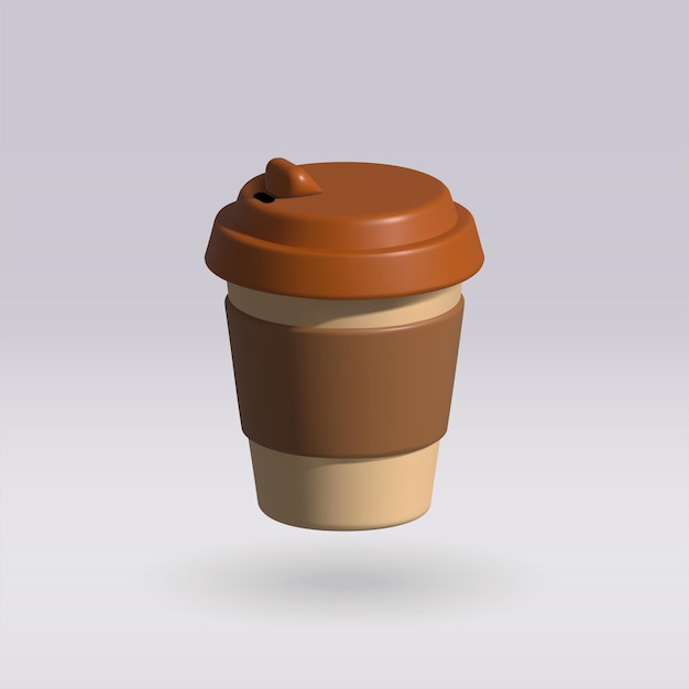 Vector take away coffee cup isolated vector 3d icon take away coffee cup 3d illustration