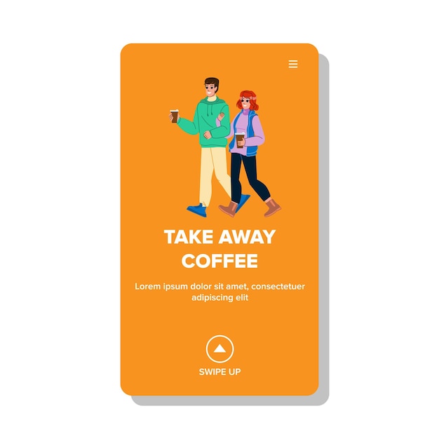 Take away coffee vector