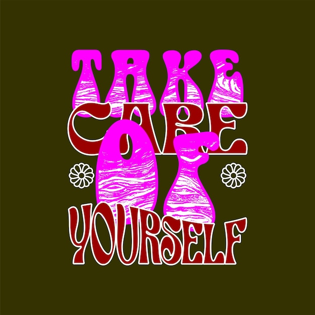 take care slogan simple vintage fashion