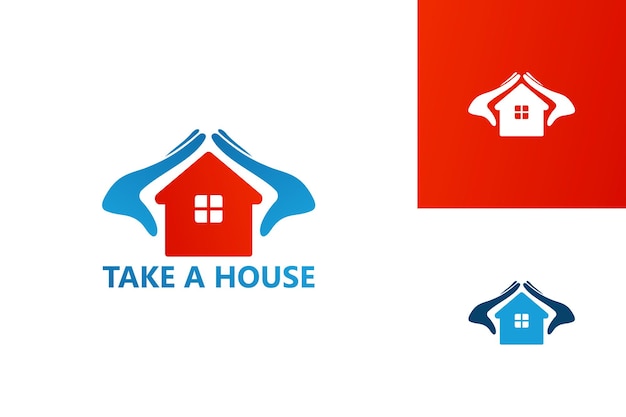 Take a House Logo Template Design Vector, Emblem, Design Concept, Creative Symbol, Icon