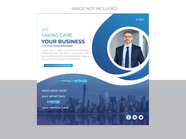 Taking care business social media post template