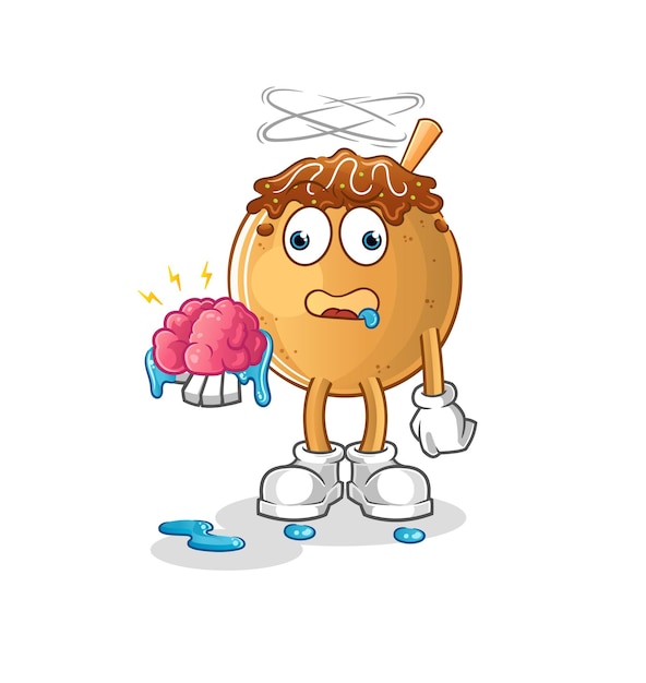 Takoyaki no brain vector. cartoon character