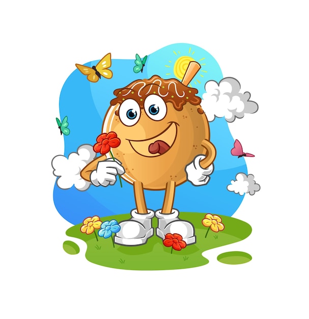 Takoyaki pick flowers in spring. character vector