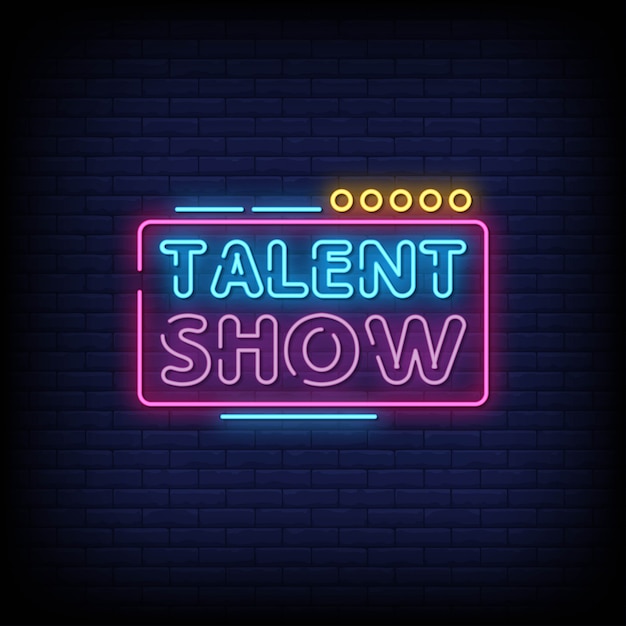 Talent Show Neon Signs Style Text 